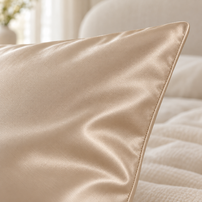 Champagne Satin Pillowcases For Refined Bedrooms
